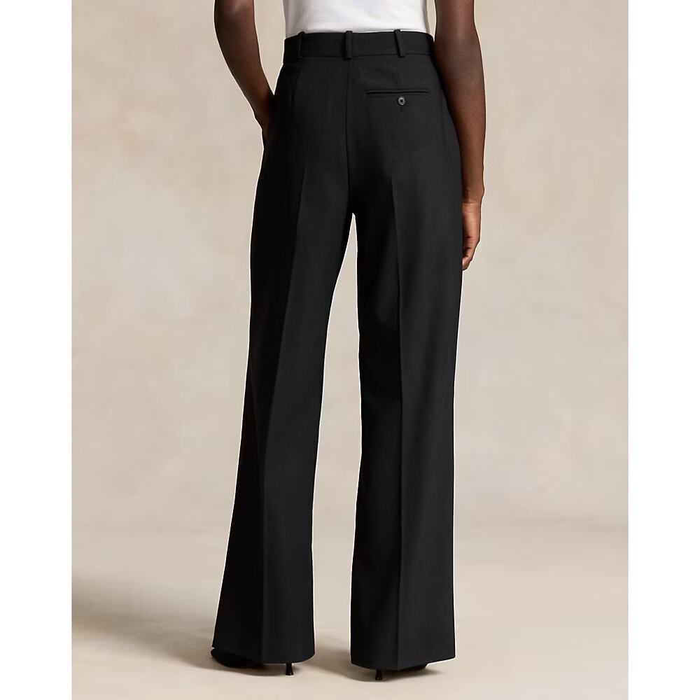 Polo Ralph Lauren Black Stretch Wool Wide Leg Dress Pants Women’s Size 2 - Picture 3 of 10